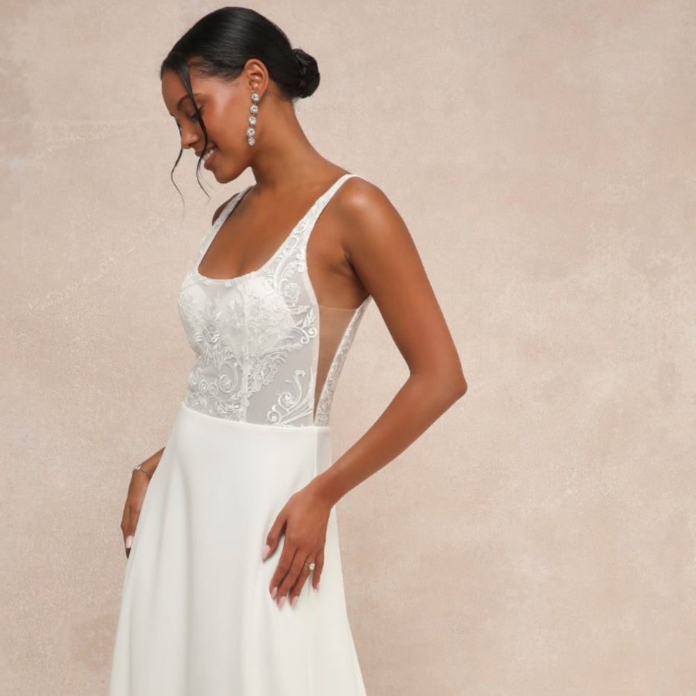 Elegant White Lace Evening Gown Lulus